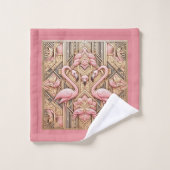 Flamingo Rose Art Déco (Gant de toilette)