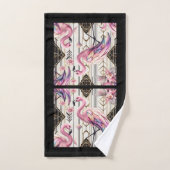 Flamingo Rose Art Déco (Serviette à main)