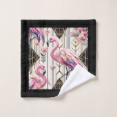 Flamingo Rose Art Déco (Gant de toilette)