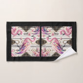 Flamingo Rose Art Déco (Serviette à main)