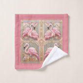 Flamingo Rose Art Déco (Gant de toilette)