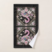 Flamingo Rose et Art Déco Arc-en-Ciel  (Serviette à main)