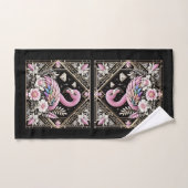 Flamingo Rose et Art Déco Arc-en-Ciel  (Serviette à main)