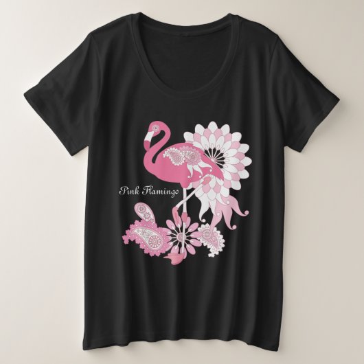 Flamingo Rose Noir Moderne Fantaisiste (Design devant)