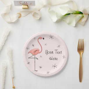 Flamingo Roze bord tekstpapier