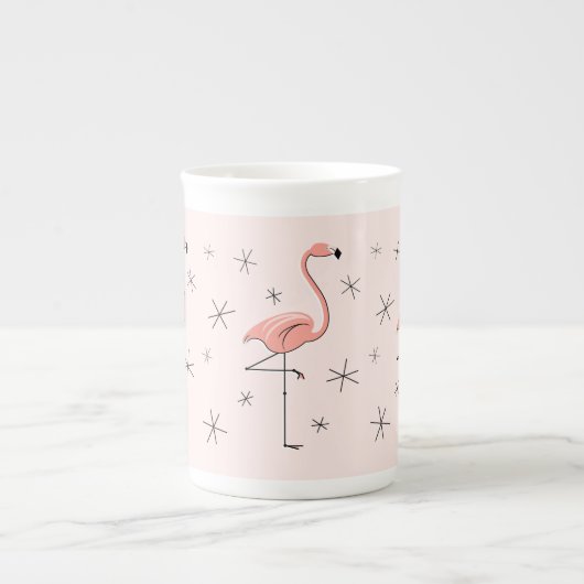 Flamingo Roze bot china mok (Voorkant)