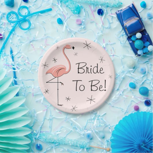Flamingo Roze bride om te zijn! Papieren bord (Feest)