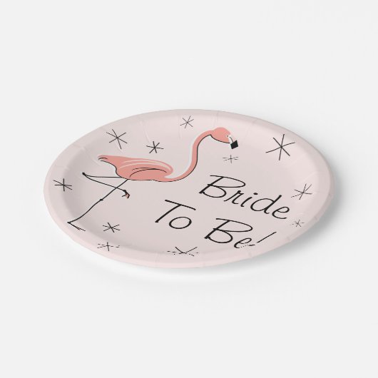 Flamingo Roze bride om te zijn! Papieren bord (Gekanteld)