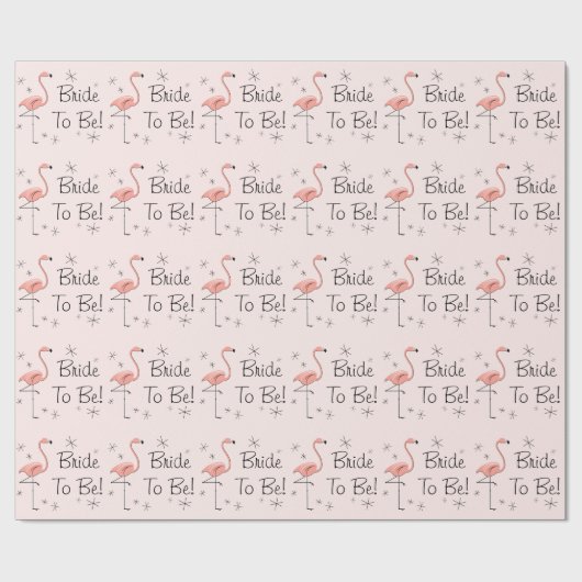Flamingo Roze 'Bride to be!' verpakkingspapier Cadeaupapier (Vlak)