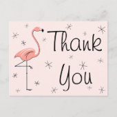 Flamingo Roze "Dank u" briefkaart (Voorkant)