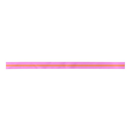Flamingo Roze en Oranje  Stripe gepatterd Lint (Voorkant)