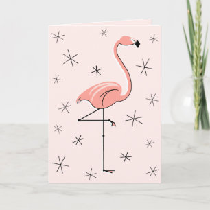 Flamingo Roze feliciteert begroetenkaart Kaart