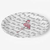 Flamingo | roze flamingo, roze tropische vogel papieren bordje (Gekanteld)