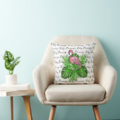 Flamingo, roze flamingo, tropische oerwouden blade kussen (Stoel)