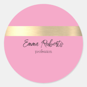 Flamingo Roze Gouden Folie Rustieke Faux Ronde Sticker