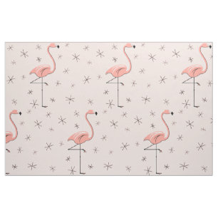 Flamingo Roze grote patroonstructuur Stof