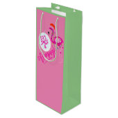 Flamingo Roze kerstverlichting tas Wijntas Wijn Cadeautas (Voorkant Gekanteld)
