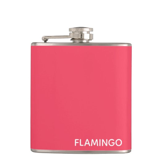 Flamingo roze kleurnaam heupfles (Voorkant)