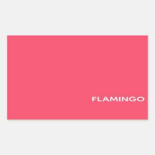 Flamingo roze kleurnaam rechthoekige sticker