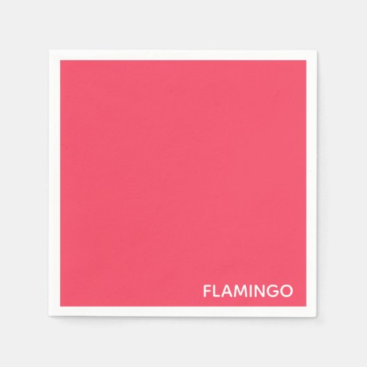 Flamingo roze kleurnaam servet (Voorkant)