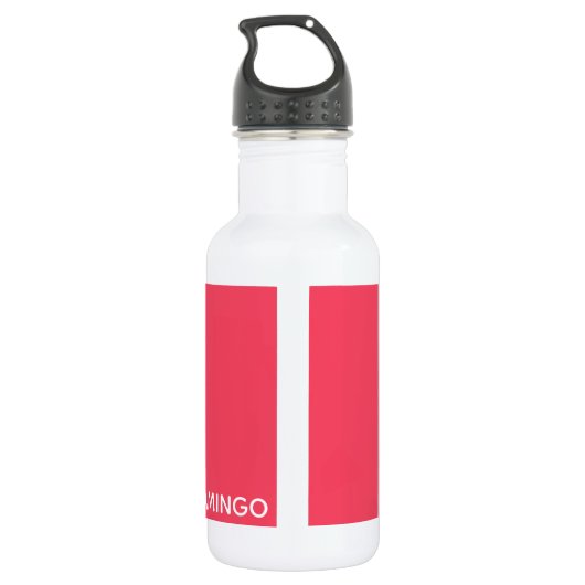 Flamingo roze kleurnaam waterfles (Achterkant)