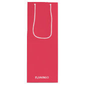 Flamingo roze kleurnaam wijn cadeautas (Voorkant)