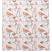 Flamingo Roze Koraal Patroon Douchegordijn (Voorkant)