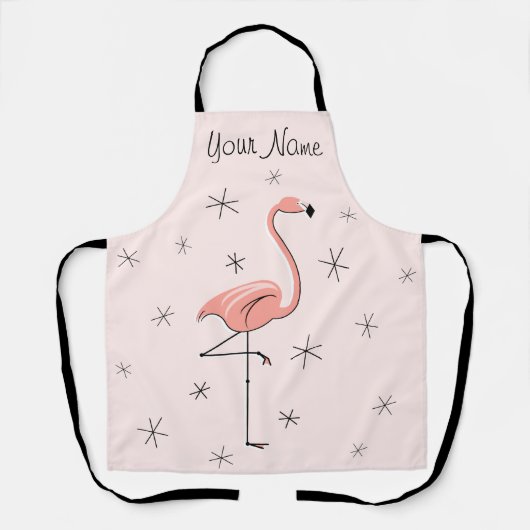 Flamingo Roze Name Apron Schort (Voorkant)