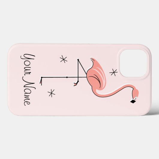 Flamingo Roze 'Name' iPad case (Achterkant (horizontaal))