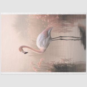Flamingo, Roze Roze, Nevelig Meer, Pampagras Tissuepapier