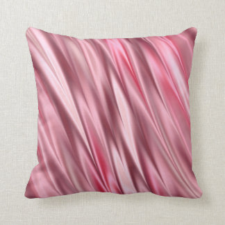 Flamingo roze satin gearceerde strepen kussen