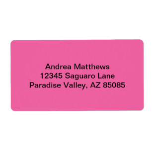 Flamingo Roze Solid Color Etiket