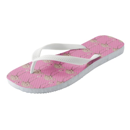 Flamingo Roze Teenslippers (Schuin)
