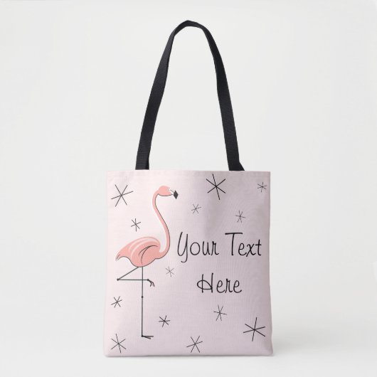 Flamingo Roze Tekst over tas (Voorkant)