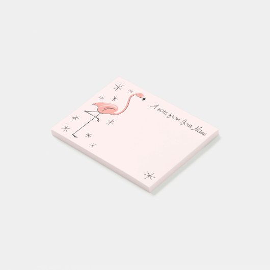 Flamingo Roze "Tekst" Post-it® Notes (Schuin)