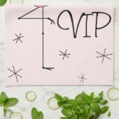 Flamingo Roze VIP keukenhanddoek (Gevouwen)