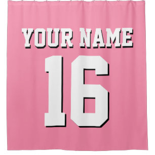 Flamingo Roze Witte Sport Jersey Team Jersey Douchegordijn