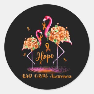 Flamingo RSD CRPS Awareness 1 Ronde Sticker