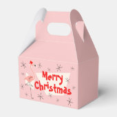 Flamingo Santa Blue Vrolijk kerstgevel Bedankdoosjes (Achterkant)