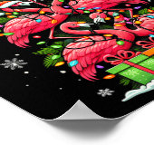 Flamingo Santa Hat Kerstverlichting Kerstboom Anim Poster (Hoek)