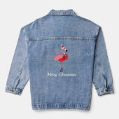 Flamingo Santa Pink Holiday Merry Kerstmis Denim Jacket (Achterkant)