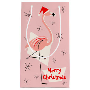 Flamingo Santa Pink Merry kerst klein Klein Cadeauzakje
