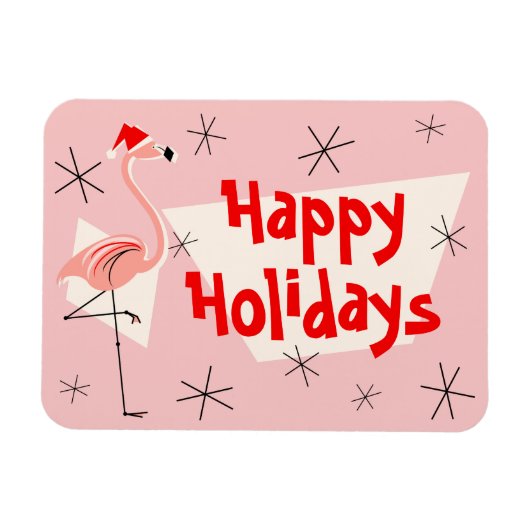 Flamingo Santa Pink Prettige feestdagen flexibel Magneet (Horizontaal)