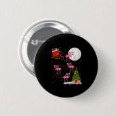 Flamingo Santa Sleigh Flying Funny Magical Christm Ronde Button 5,7 Cm (Voorkant /achterkant)