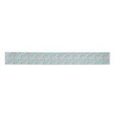 Flamingo Santas Blue Multi ribbon satin Lint (Voorkant)