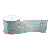 Flamingo Santas Blue Multi ribbon satin Lint (Spoel)