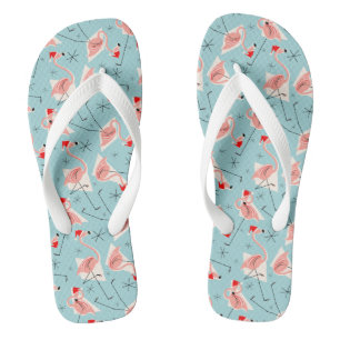 Flamingo Santas Blue Multi teenslippers