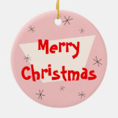 Flamingo Santas Pink Merry Kerstround Keramisch Ornament (Achterkant)