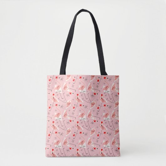 Flamingo Santas Pink Multi over canvas tas (Voorkant)