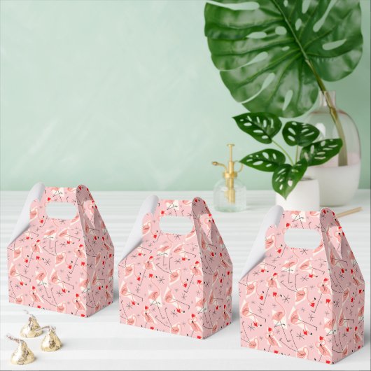 Flamingo Santas Roze Multi gable Bedankdoosjes (Meervoudige)